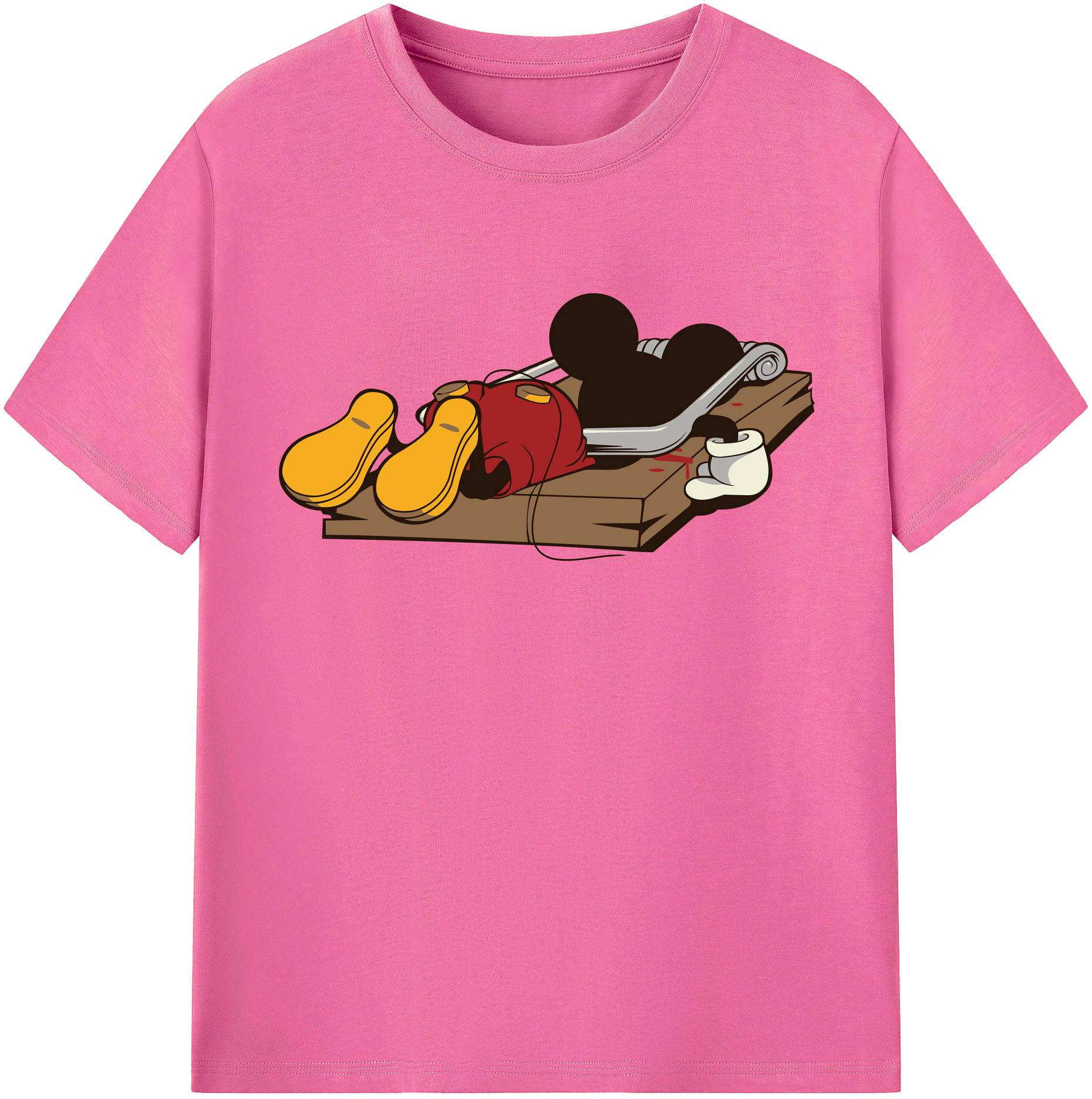 （画像用） ミッキーマウス Mickey Mouse レディースカジュアルプリントTシャツ（綿100％）
